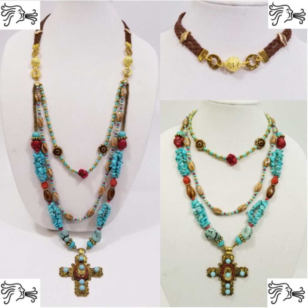4 Way Multi Wear Necklace Turquoise Magnetic Clasp 45$